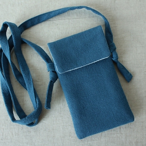 一译自制|苹果iphone plus挂脖子手机袋手工文艺棉麻保护套斜跨包