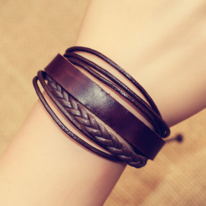 皮手链女真皮图片