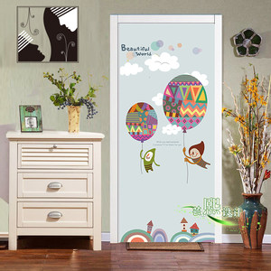 创意卧室门贴纸木门贴纸木纹房门翻新自粘防水