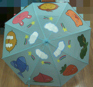 DIY儿童创意手绘雨伞美术画画纯白色涂鸦伞幼