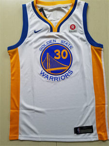 NBA勇士队30号库里球衣正品套装篮球服AU材