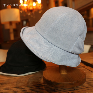 小野商日本棉麻软布帽子女夏天文艺小檐帽折叠休闲防晒渡假遮阳帽