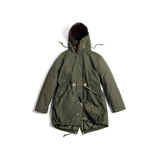 国棉壹厂复刻美军m1951高效暖绒鱼尾大衣 全羊毛海虎绒可拆卸帽里