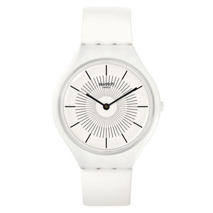 swatch/斯沃琪手表 skin系列 简约白色石英男女表skin纯白svow100