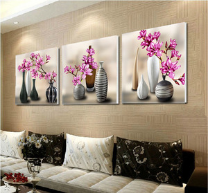 客厅装饰画三联幅油画图片
