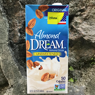 almond dream美国无糖原味杏仁奶unsweetened almond drink 946ml