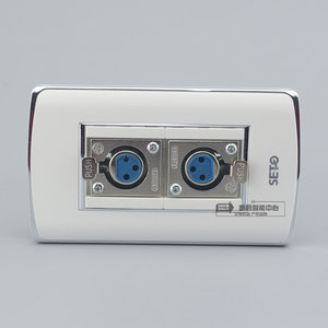 银边120型二位母卡侬插座2个大三芯母头卡农焊接式麦克风话筒插座