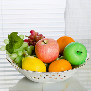 景德镇现代简约平底款装水果盘欧式家用大号客厅放茶几陶瓷水果盆