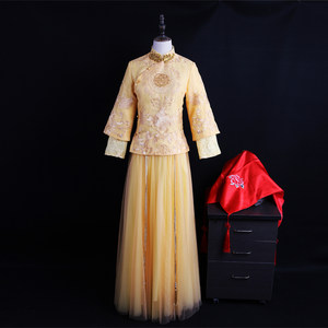 【金色中式新娘服价格】最新金色中式新娘服价