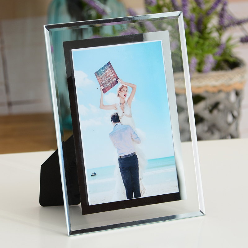 简约高档水晶透明玻璃相框摆台5/6/7/8/10寸/a4奖状证书照片礼物