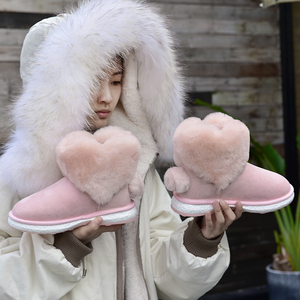 戚薇陈赫同款爱 span class=h>心形 /span>雪地靴女皮毛一体新款网红