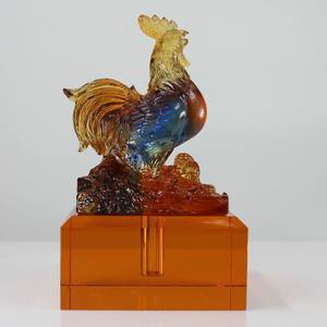 水晶胎毛章定做 琉璃脐带印章胎发章 生肖鸡章