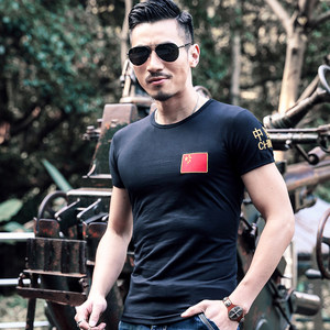 刺绣中国旗陆军特种兵t恤军装男士纯棉修身军迷部队短袖军人体恤