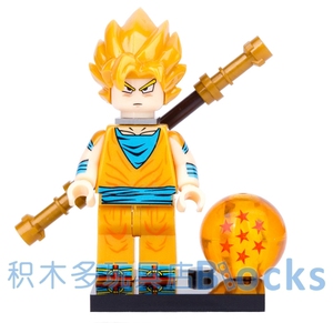 三方积木龙珠超kf389金色孙悟空超级赛亚人人仔玩具兼容乐高 ￥ 4.