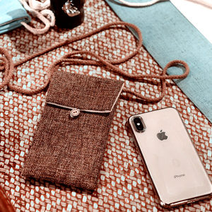  span class=h>纯手工 /span>布艺挂脖手机袋 小布袋小包包复古店棉麻