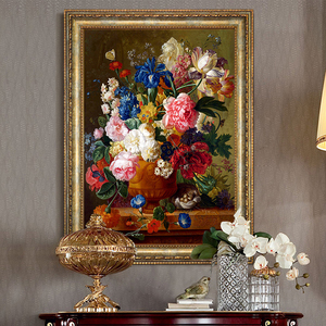 欧式油画客厅装饰画餐厅饭店墙壁装饰美式壁画单幅走廊 span class=h>