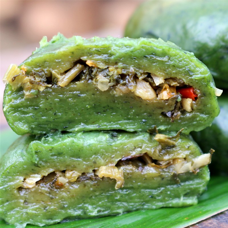 清明菜粑粑 湖南农家艾粑粑 蒿子粑粑 青团 盐菜馅一斤12个装包邮