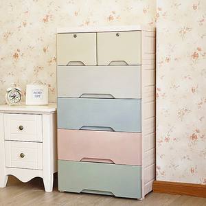 加厚塑料储物柜抽屉式收纳柜儿童宝宝衣柜组装多层斗柜整理柜子