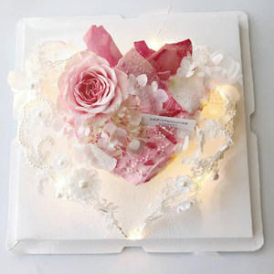 珍珠花朵蕾丝花边爱心 span class=h>蛋糕 /span>装饰小仙女生日 span