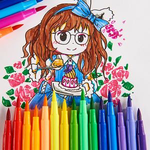 软头 span class=h>水彩 /span>笔 24色36色绘画无毒可水洗彩笔 儿童