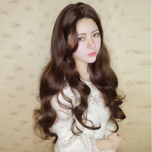 【假发女长发微卷中长卷发圆脸价格】最新假发