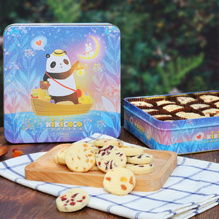 新品kikicoco手工蔓越莓曲奇饼干送礼盒孕妇坚果网红零食休闲铁盒