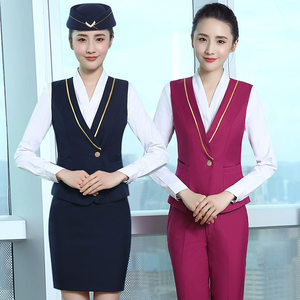 南航空姐制服职业套装女马甲裙短袖衬衣工装酒