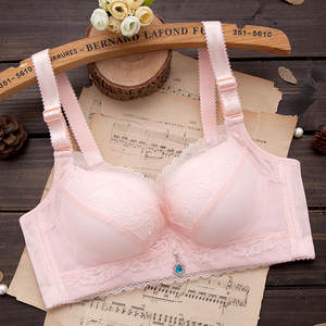 【买1送1】古炫红色性感蕾丝内衣女小胸罩厚