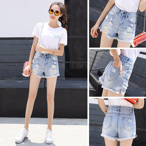 明星款牛仔短裤图片