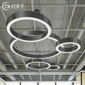 办公室圆环圆形 span class=h>吊灯/span>组合 span class=h>酒店
