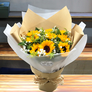 向日葵大学毕业花束礼盒重庆同城生日鲜花速递九龙坡万州成都送花