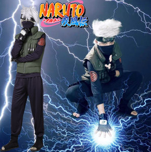 火影忍者旗木卡卡西木叶上忍 span class=h>制服 /span>全套装动漫 