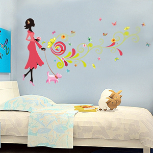 自粘壁纸浪漫装饰品可爱粉色墙壁装饰贴纸家用
