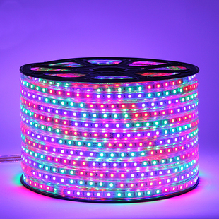 led灯带七彩变色跑马流水彩灯吊顶彩色光带高亮防水户外霓虹灯条