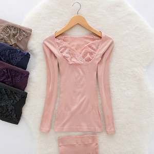 秋冬低领薄款保暖内衣图片