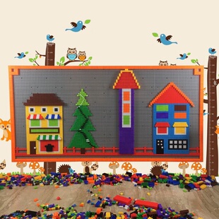 儿童幼儿园大班室内墙面乐高墙壁拼插积木墙上游戏益智力组装玩具