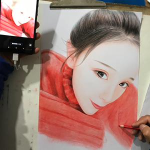 class=h>素描画 /span>像彩铅人物头像肖像定制 代画真人照片自画像 