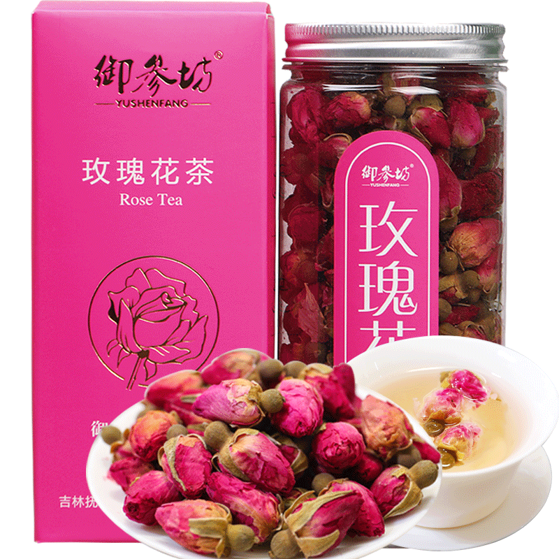 御参坊 玫瑰花茶干玫瑰罐装玫瑰花蕾花草茶花茶茶叶包邮