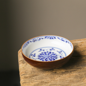 池羽陶瓷青花莲花品茗杯主人杯茶碗景德镇茶具泡茶杯功夫茶杯单杯