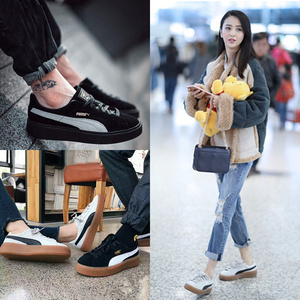 秋冬puma彪马女鞋蕾哈娜suede麂皮复古糖果粉色松糕鞋板鞋365828