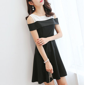 大学生裙子夏连衣裙清新2017新款韩版百搭中