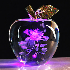 水晶苹果生日礼物女生圣诞节礼品创意男生送女友老婆闺蜜定制照片