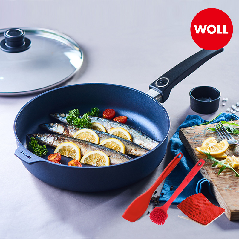 woll德国进口钻石不粘锅少油烟煎蛋牛排锅家用燃气锅炒菜锅28cm