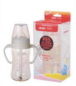 【爱得利宽口径带柄自动pes奶瓶价格】最新爱