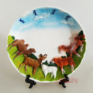 蒙古族特色五畜盘画内蒙古手工艺品 span class=h>骆驼 /span>山羊