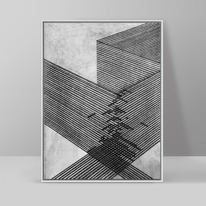 折线转折黑白抽象家居装饰画有框挂画墙 span class=h