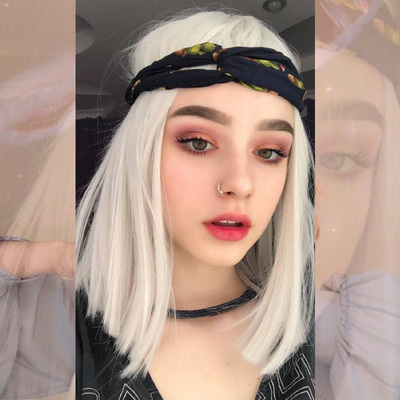 假发女中长发长卷发大波浪网红可爱空气刘海玉米烫自然全头套式