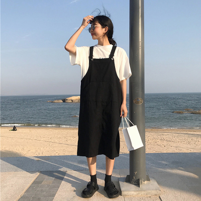 2019夏季真丝连衣裙不规则下摆印花桑蚕丝中长款无袖a字背心裙潮