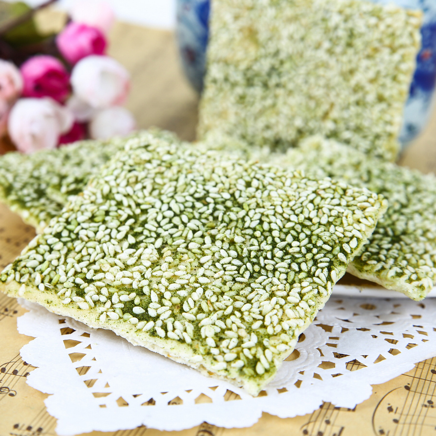 拍10包送1包 老大房苔条饼干海苔梗苔菜手工千层饼酥性苏式糕点心