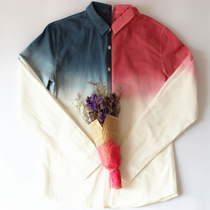 16春装 新款 包邮 韩版  span class=h>渐变 /span>吊染工艺流行 span